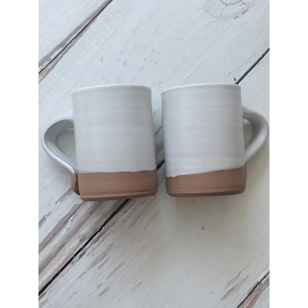 Pottery Handmade 8 oz Stoneware Espresso Mugs Set of 2